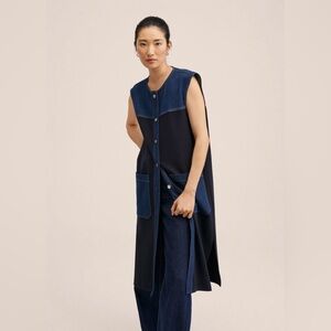 MANGO Colorblock Denim Vest size S